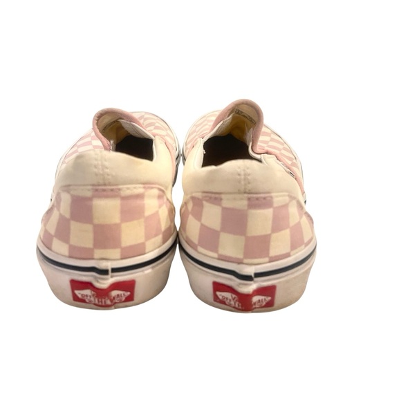 Vans Classic Zephyr Pink and White Checkered Slip-Ons Sneakers Shoes - Picture 5 of 8